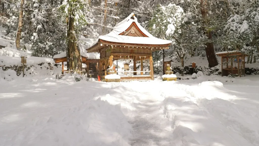 貴船神社 奥宮、雪景色