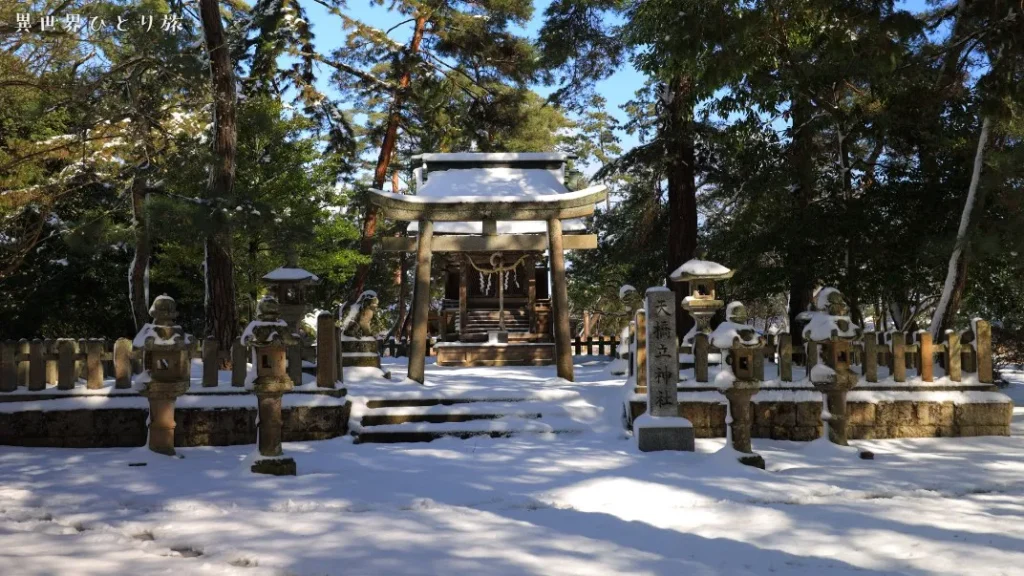 天橋立神社の雪景色