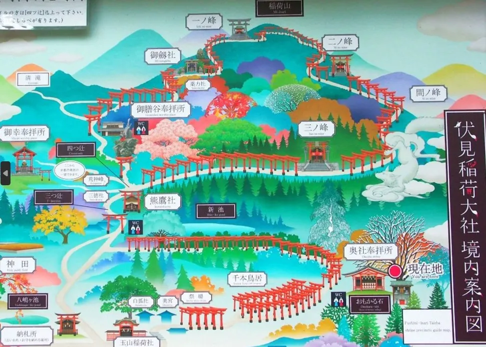 Map of Fushimi Inari-taisha Shrine