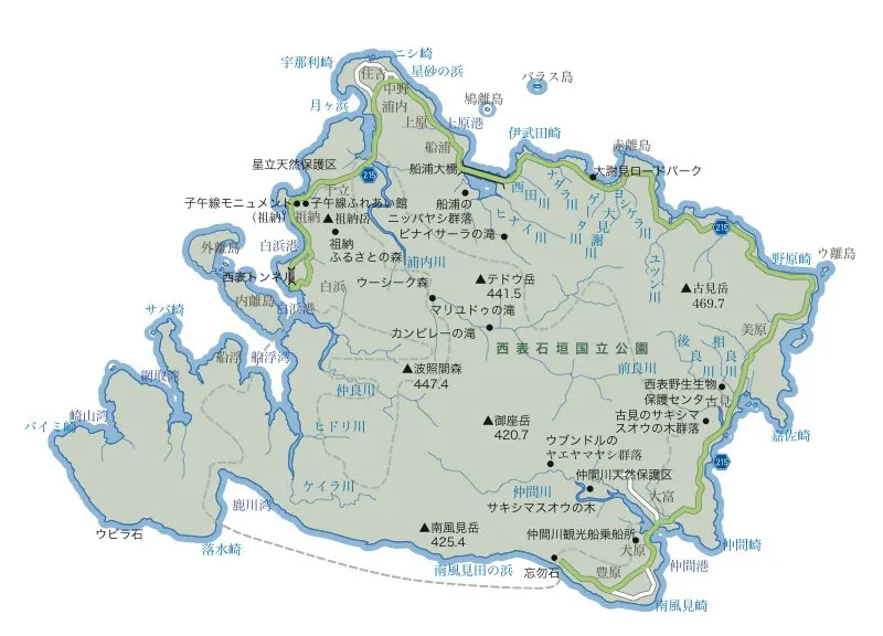 西表島のマップ