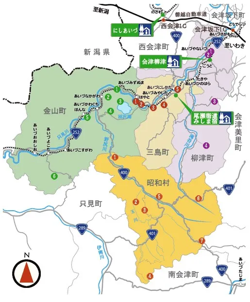 奥会津の地図