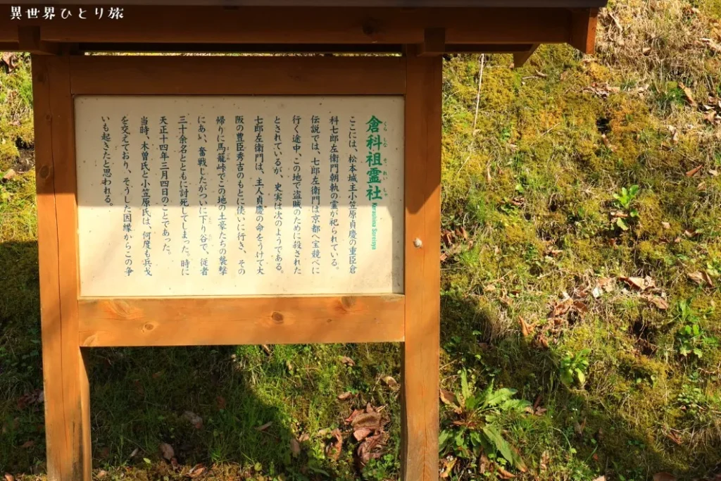 倉科祖霊社と周辺の集落