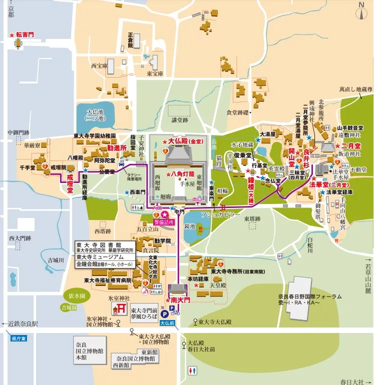 東大寺の境内マップ